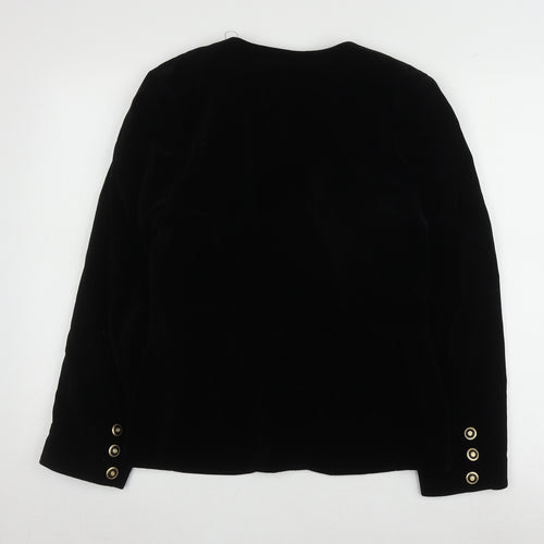 Collezioni Women's Black Cotton Button Jacket Size 12