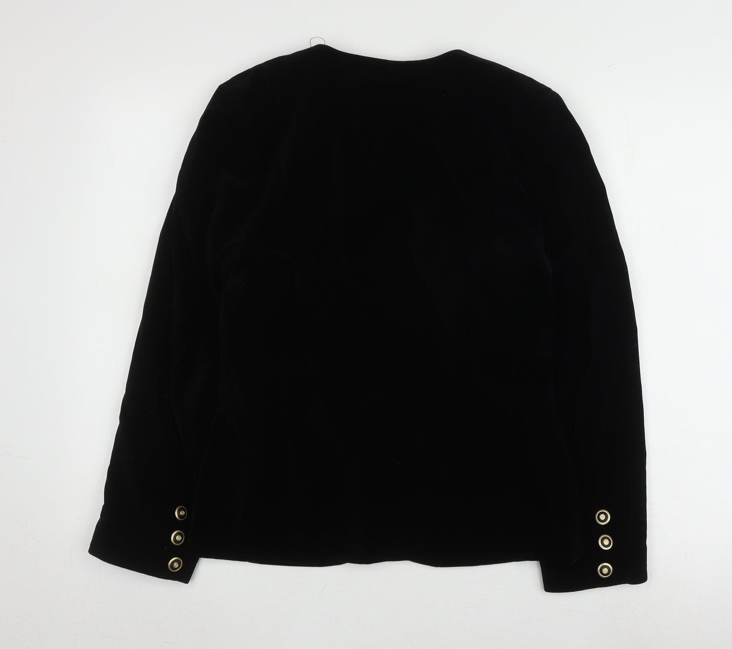 Collezioni Women's Black Cotton Button Jacket Size 12