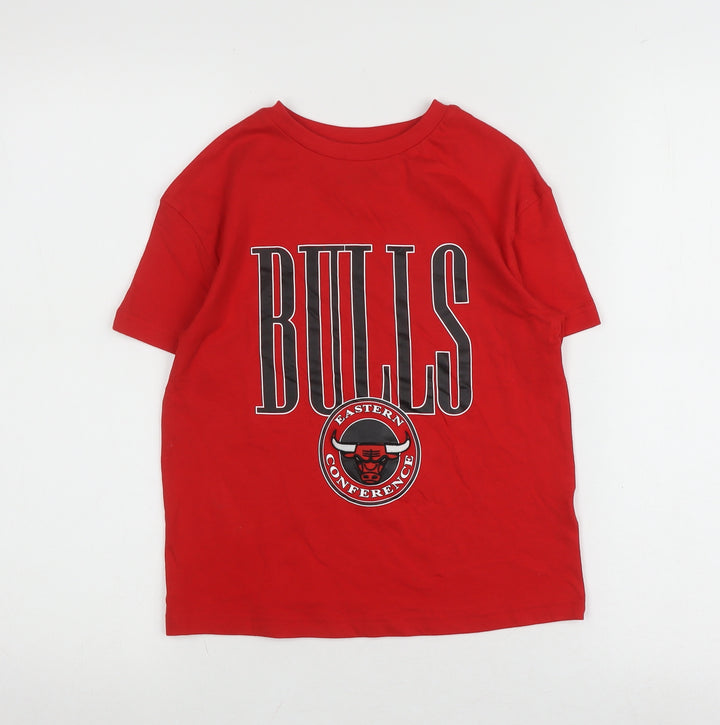 NBA Boys Red Bulls Graphic T-Shirt 6-7 Years Casual Sportswear