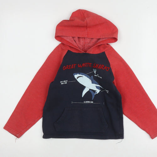 Mountain Warehouse Boys Red & Black Shark Hoodie 5-6 Years