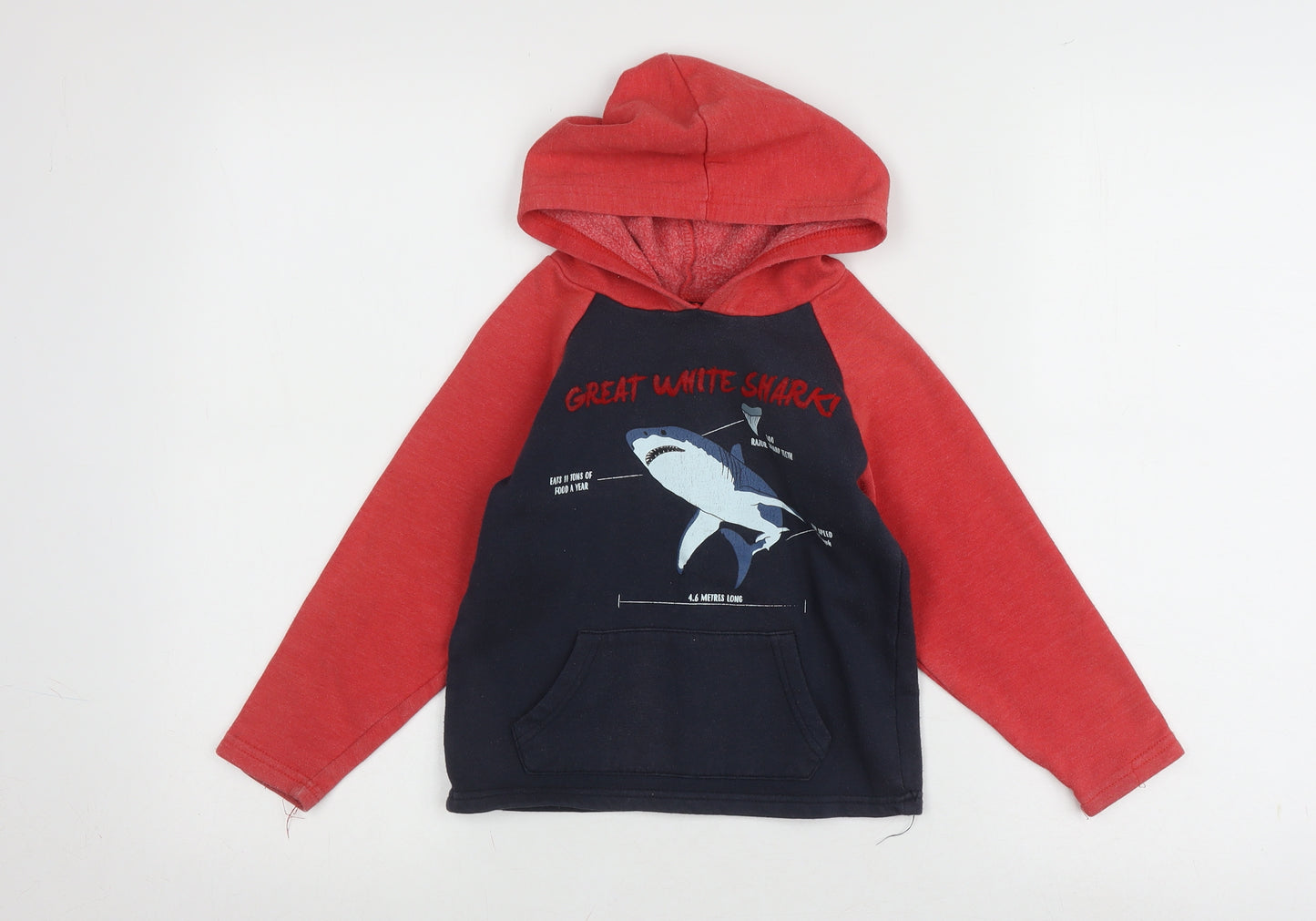 Mountain Warehouse Boys Red & Black Shark Hoodie 5-6 Years
