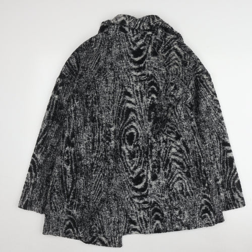 Isaac Mizrahi Women's Grey Geometric Coat M