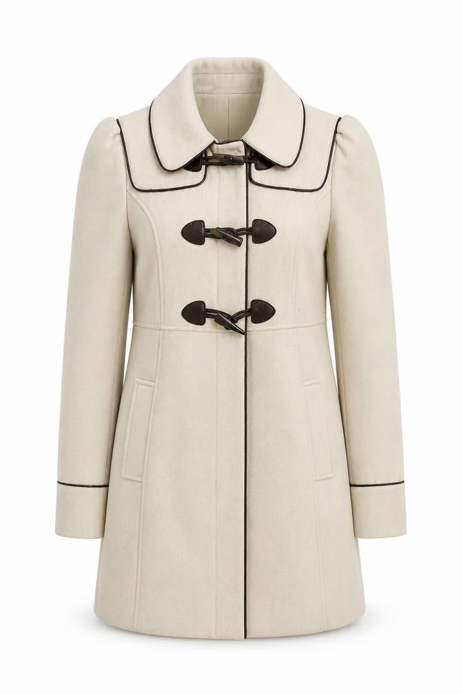 Dunnes Women's Beige Mid-Length Toggle Coat Size 10