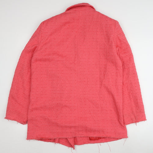 Zara Women's Pink Blazer, Size L, Button Accents