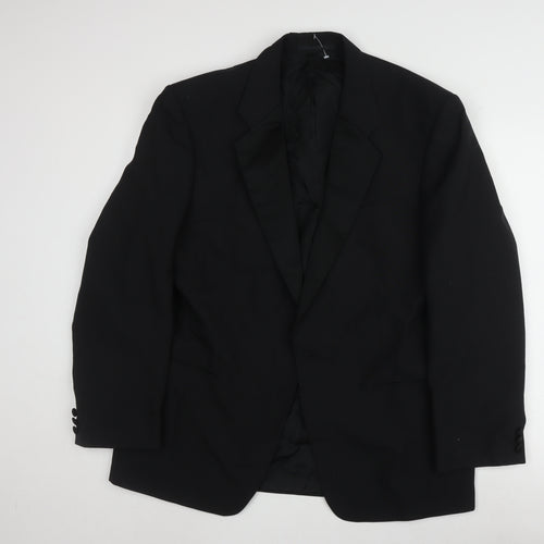 St Michael Men's Black Tuxedo Blazer, 42R, Polyester Wool