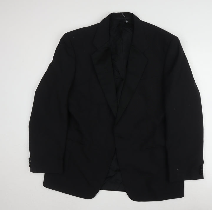 St Michael Men's Black Tuxedo Blazer, 42R, Polyester Wool