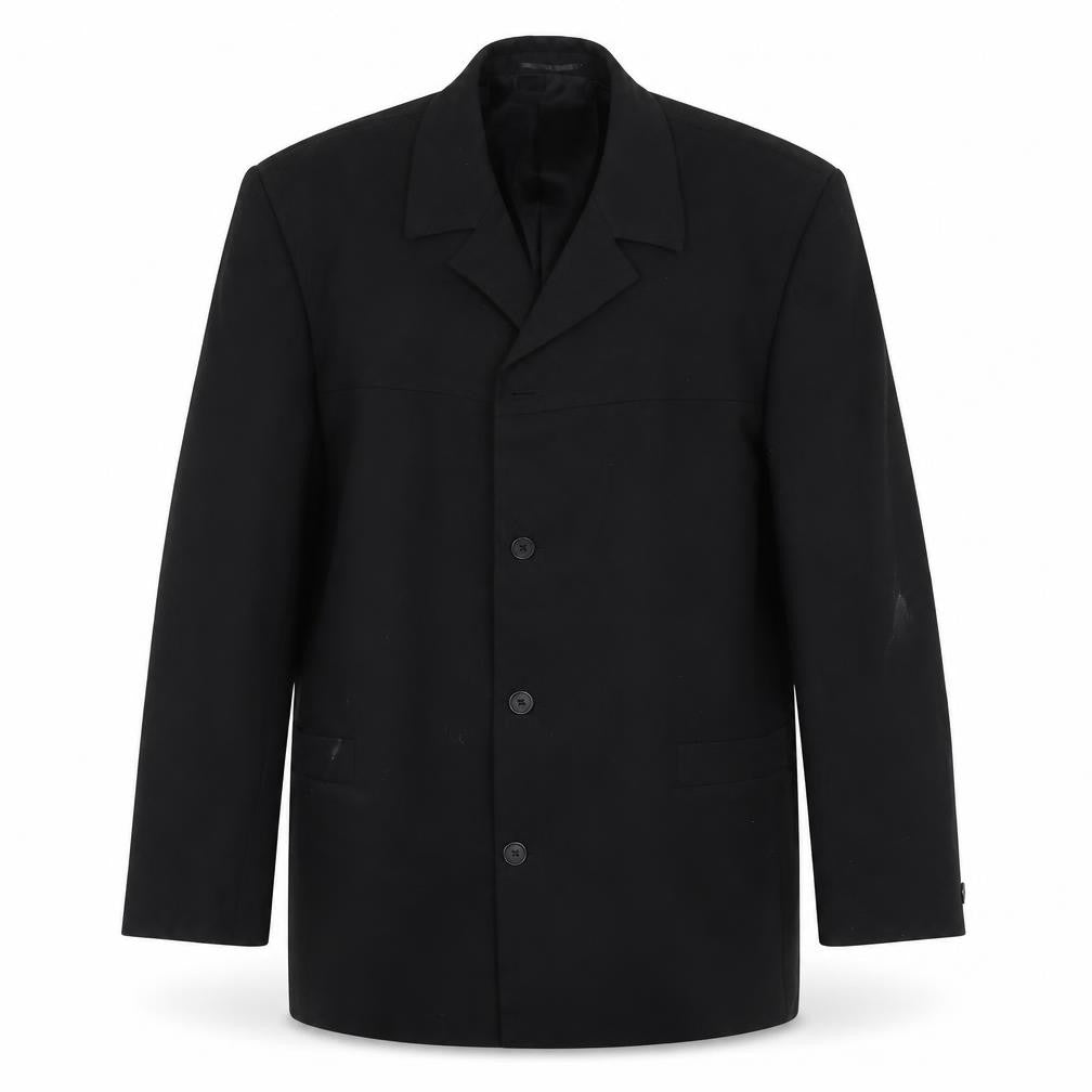 Front view of Armando Men's Black Blazer 44 Jacket Formal Wear