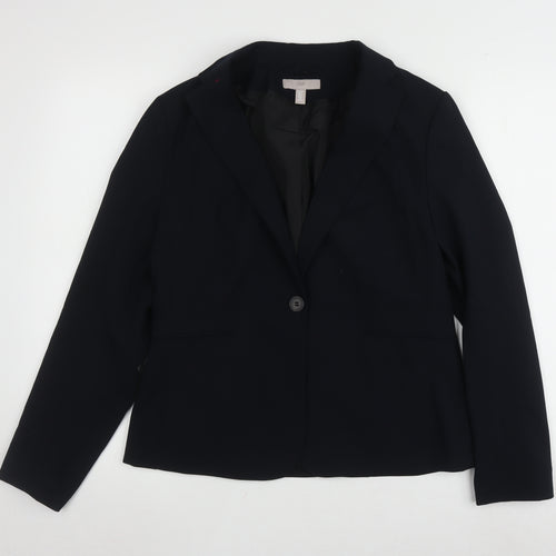 H&M Women's Black Blazer - Size 8, Regular Fit, Classic