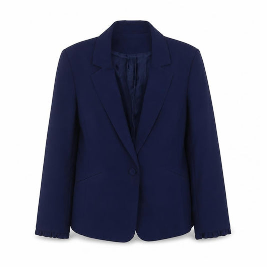 Front view of Oasis Women's Blue Blazer, size 10, Notch Lapel, Lined