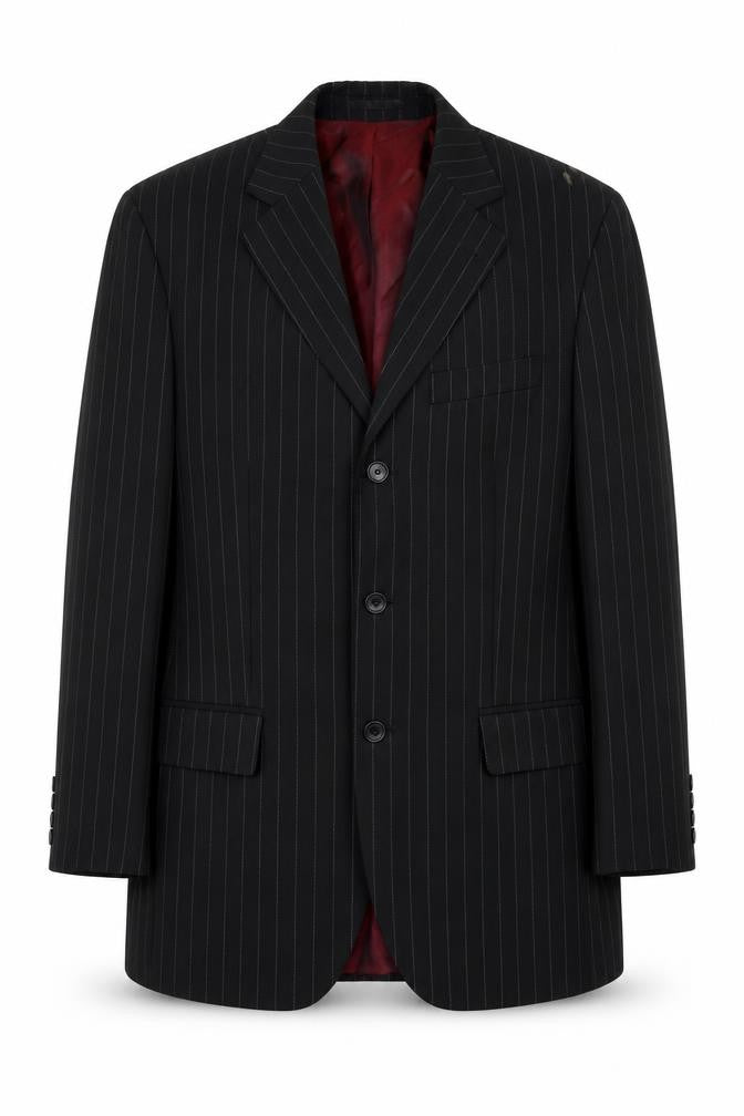 Dehavilland Men's Black Pinstripe Blazer 36R Business