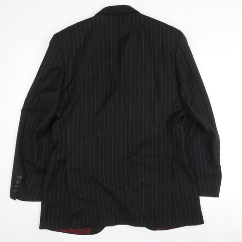 Dehavilland Men's Black Pinstripe Blazer 36R Business