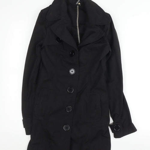 H&M Women's Black Trench Coat Size 6