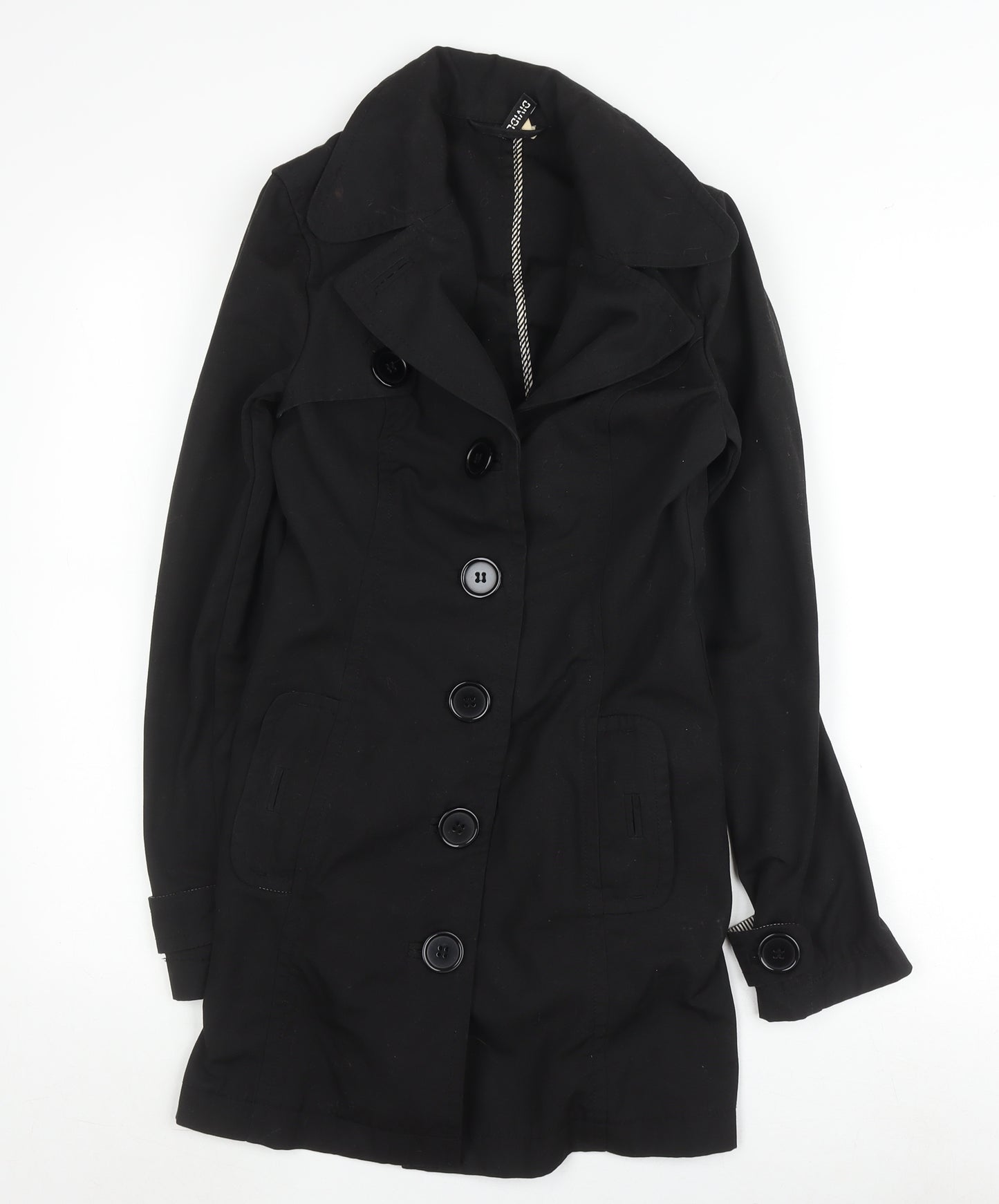 H&M Women's Black Trench Coat Size 6