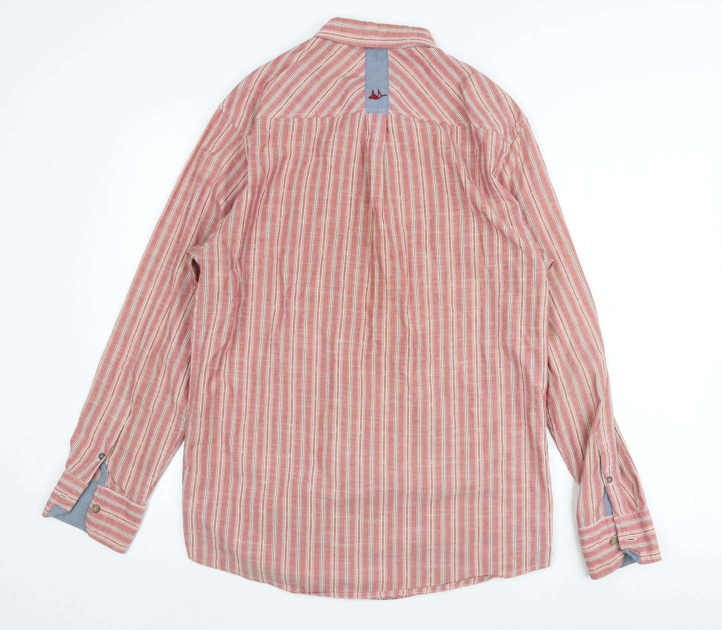 Mantaray Men's Red Striped Button-Up Shirt, Size S