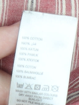 Mantaray Men's Red Striped Button-Up Shirt, Size S