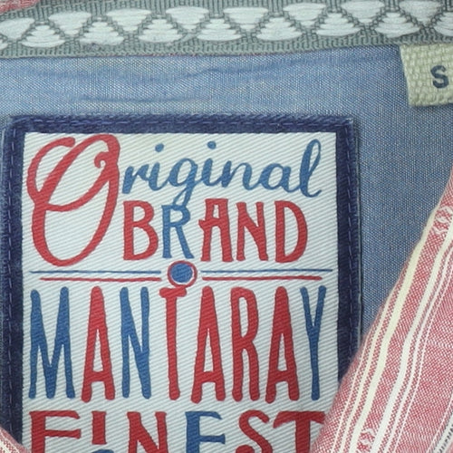 Mantaray Men's Red Striped Button-Up Shirt, Size S