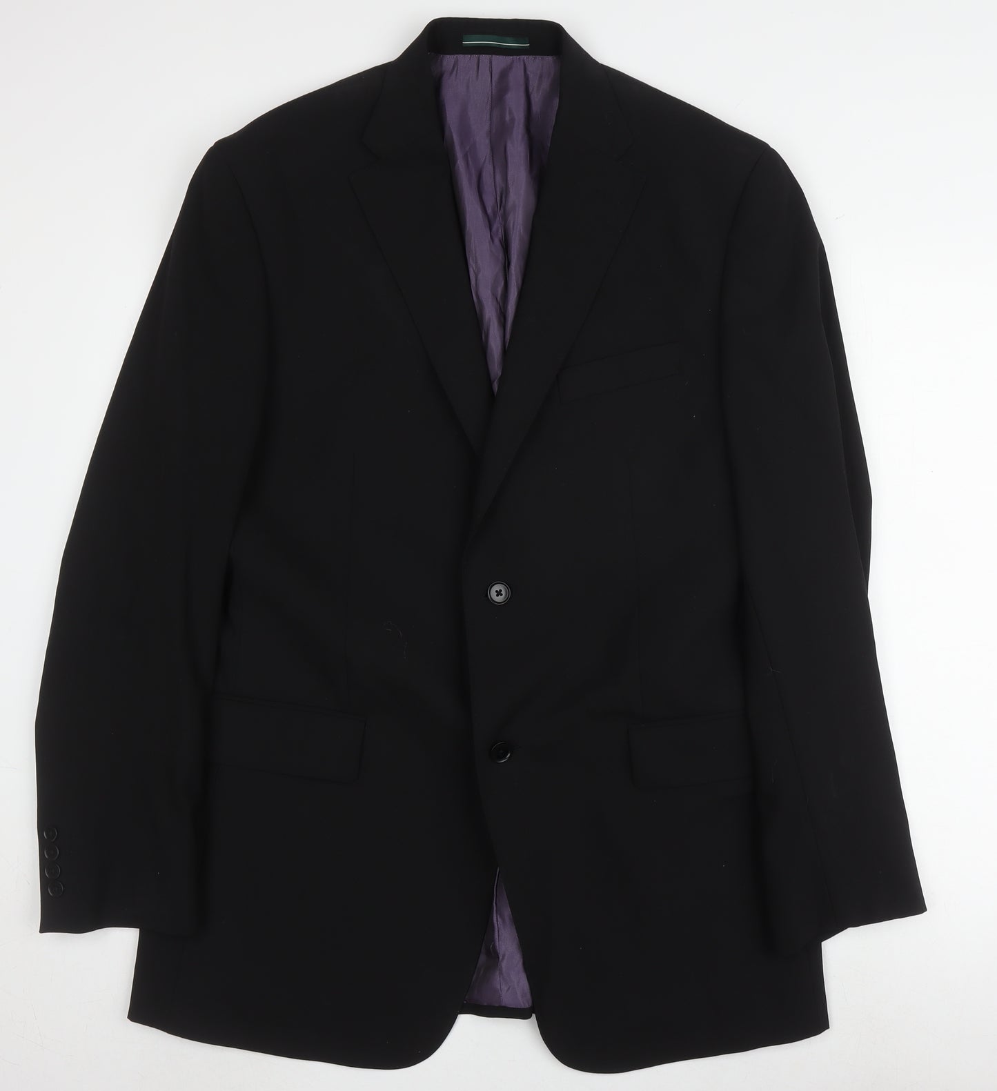Greenwoods Black Men's Blazer, Single-Breasted, Size 42L
