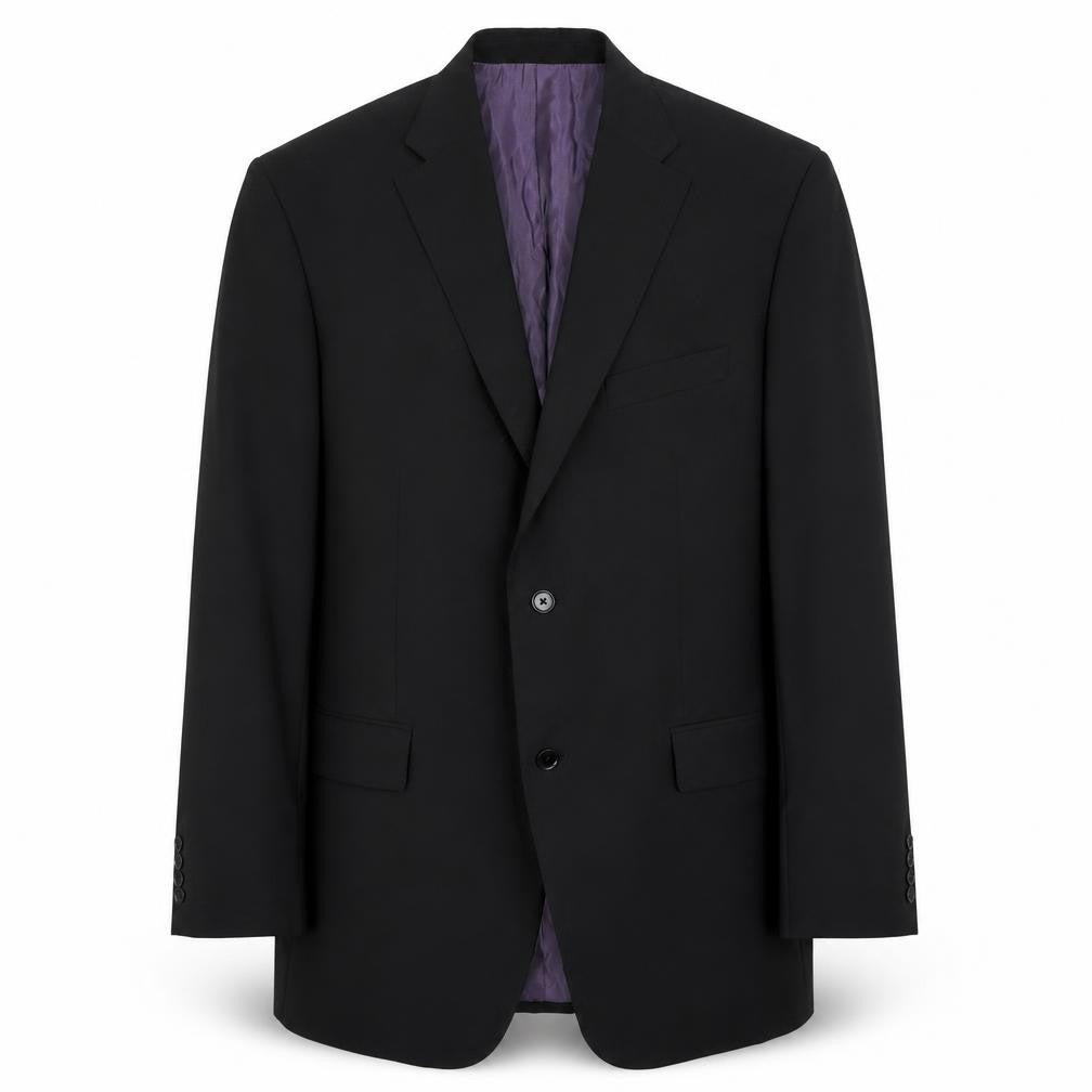 Front view of Greenwoods Black Men's Blazer, Single-Breasted, size 42L