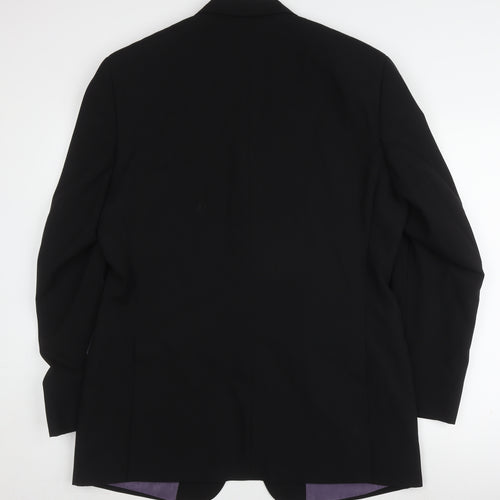 Greenwoods Black Men's Blazer, Single-Breasted, Size 42L
