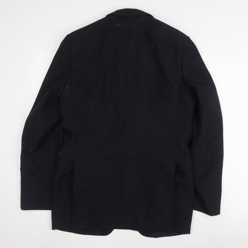Modena Men's Black Blazer, Size 38R, Two-Button Formal