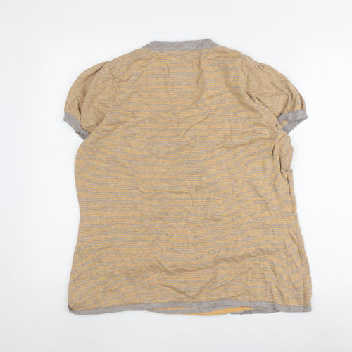 Betty Jackson Beige Striped Women's T-Shirt Size 18