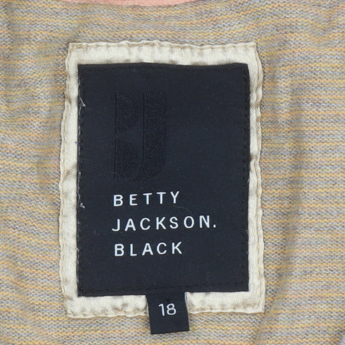 Betty Jackson Beige Striped Women's T-Shirt Size 18