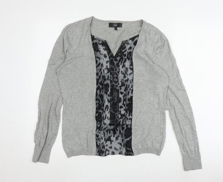 Next Women's Grey Knit Top UK 14, Long Sleeve