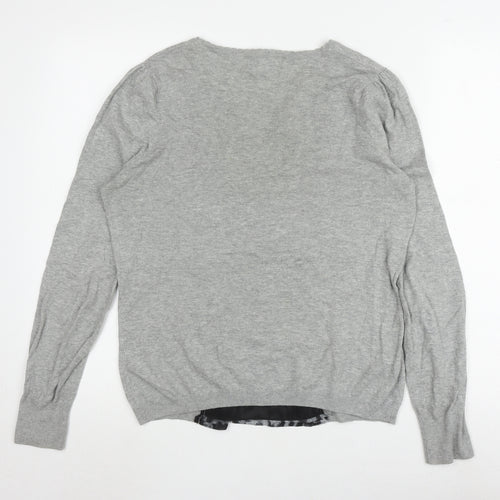Next Women's Grey Knit Top UK 14, Long Sleeve