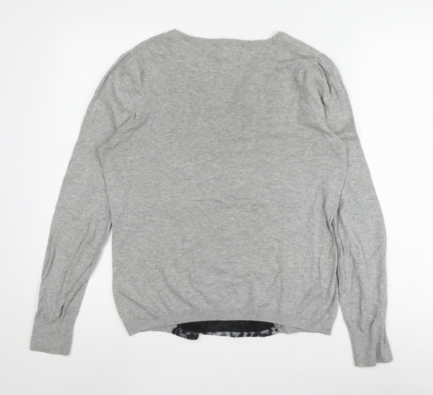 Next Women's Grey Knit Top UK 14, Long Sleeve