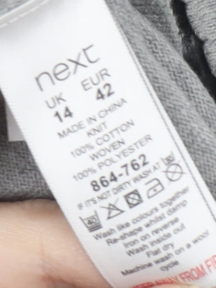 Next Women's Grey Knit Top UK 14, Long Sleeve