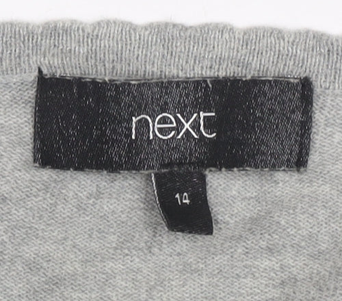 Next Women's Grey Knit Top UK 14, Long Sleeve