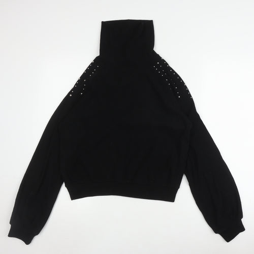 Zara Women's Black Studded Pullover Jumper Size M