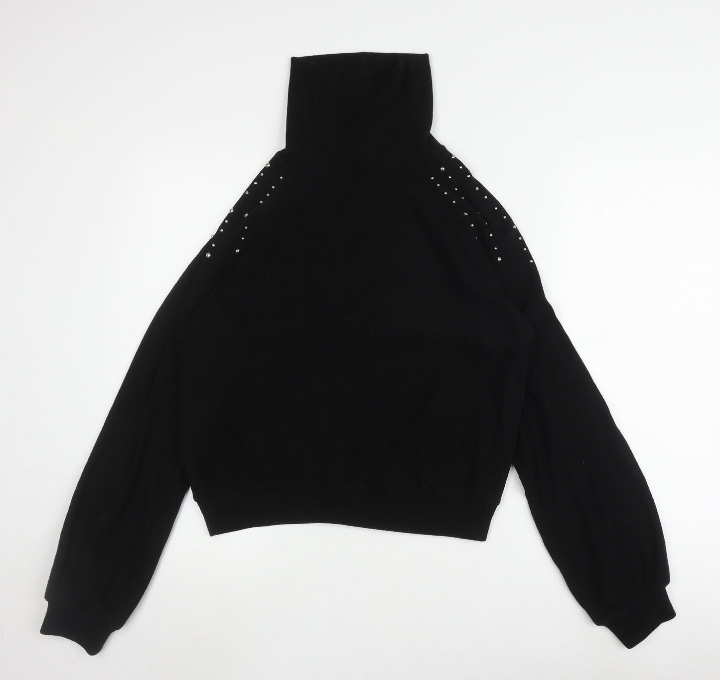 Zara Women's Black Studded Pullover Jumper Size M
