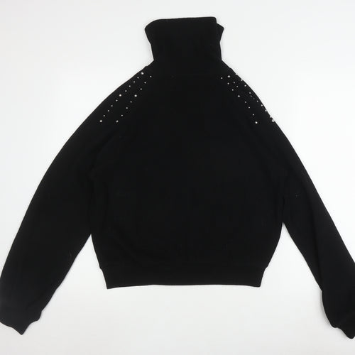 Zara Women's Black Studded Pullover Jumper Size M