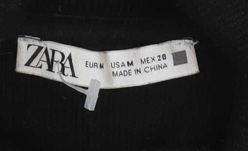 Zara Women's Black Studded Pullover Jumper Size M