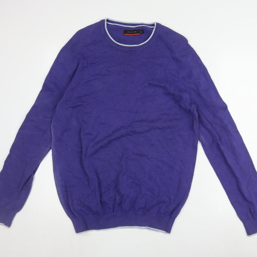 Pierre Cardin Men's Purple Pullover Jumper, M, Cotton