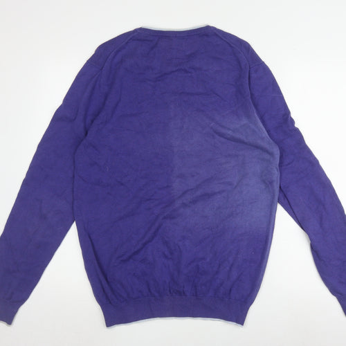Pierre Cardin Men's Purple Pullover Jumper, M, Cotton
