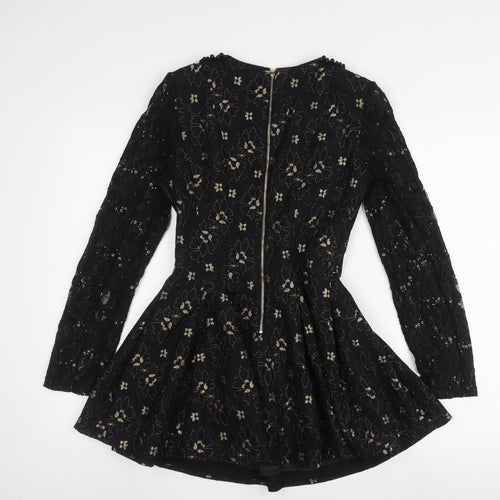Darcy Women's Black XS Fit & Flare Floral Lace Dress