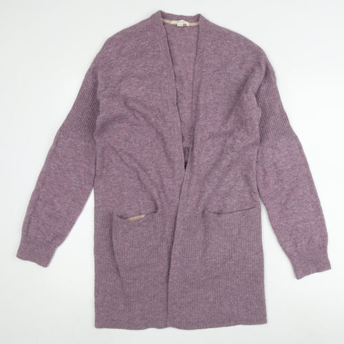 White Stuff Women's Purple Open Front Cardigan Size 12 No Pattern Pockets