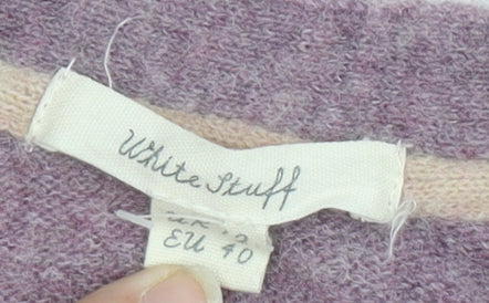 White Stuff Women's Purple Open Front Cardigan Size 12 No Pattern Pockets