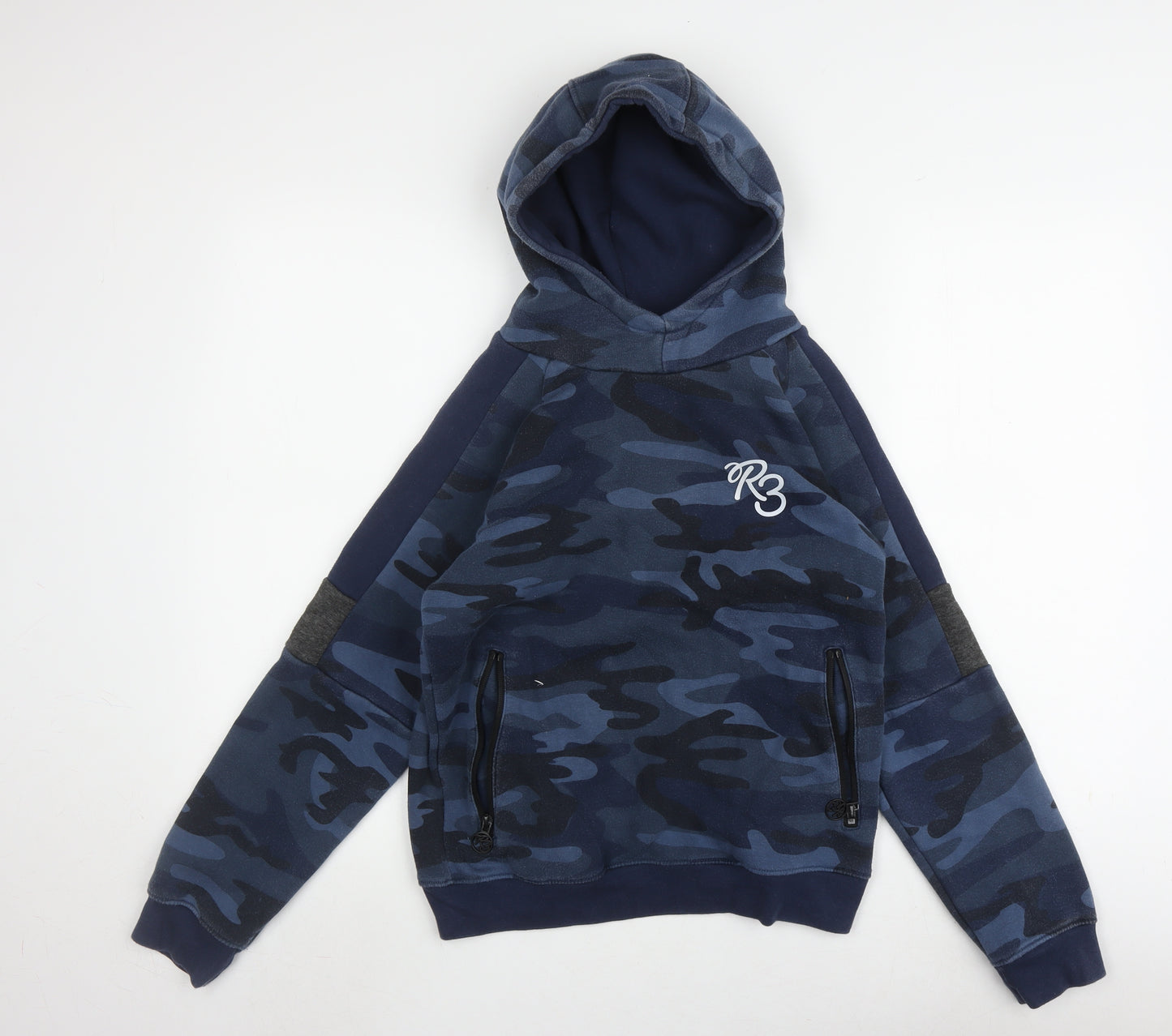 Ripstop Boys Blue Camouflage Pullover Hoodie 11-12 Years