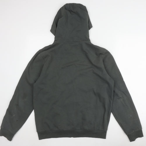 Fila Men's Grey Full Zip Hoodie, Size S, Logo Accents