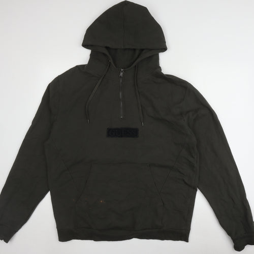 GUESS Men's Black 2XL Pullover Hoodie with Logo