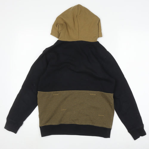 Volcom Boys Black Yellow M Striped Pullover Hoodie