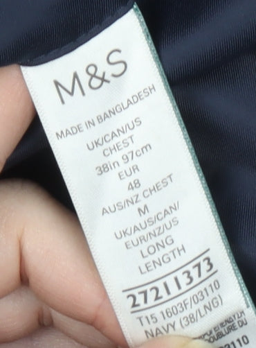 Marks and Spencer Men's Navy Blue Blazer Jacket 38L