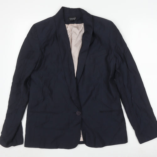 Topshop Women's Blue Blazer Size 12 Business Lined