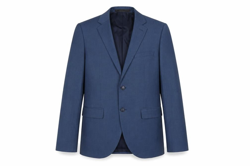 Front view of Topman Men's Blue Slim Fit Blazer Jacket 38