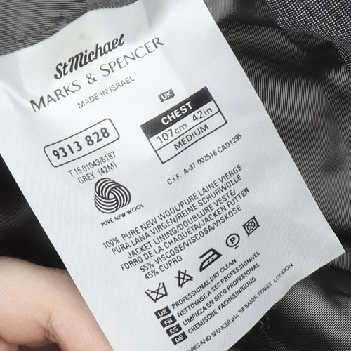Marks and Spencer Grey Wool Men's Blazer, Size 42R