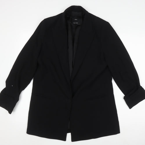 MNG Women's Black Blazer, Size M, Single-Breasted