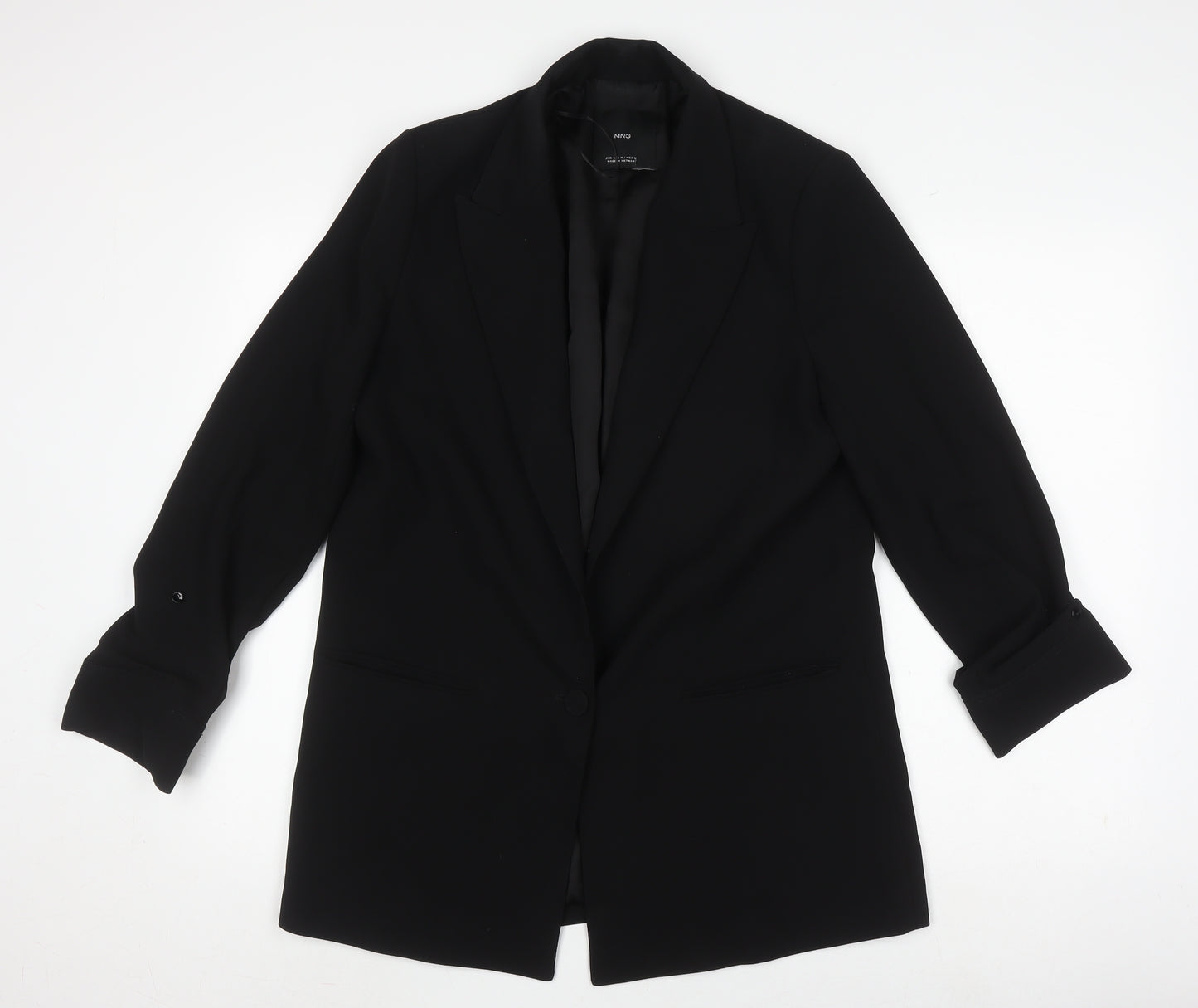 MNG Women's Black Blazer, Size M, Single-Breasted
